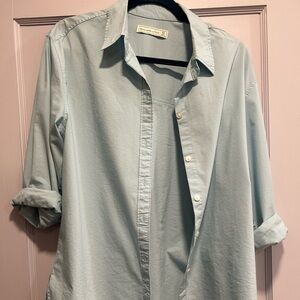 lightly worn oversized button down.